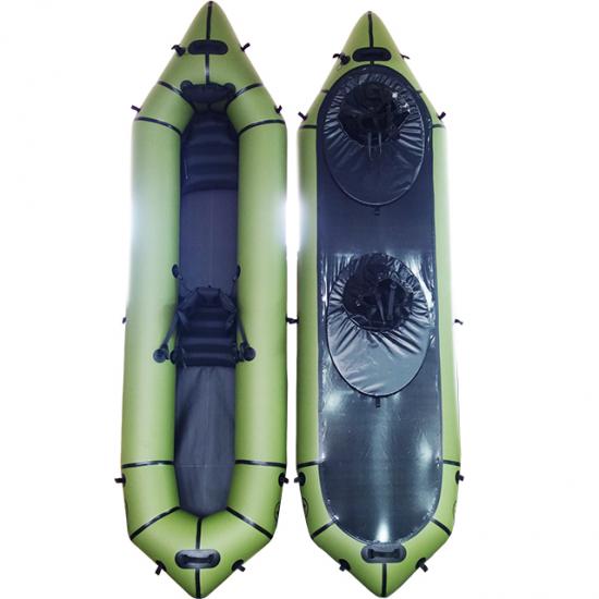 2 person packraft with spray cover